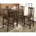 Modern Marketing Crosley Furniture KD520007MA 5 Piece Pub Dining Set with Tapered Leg and School House Stools in Vintage Mahogany Finish KD520007MA